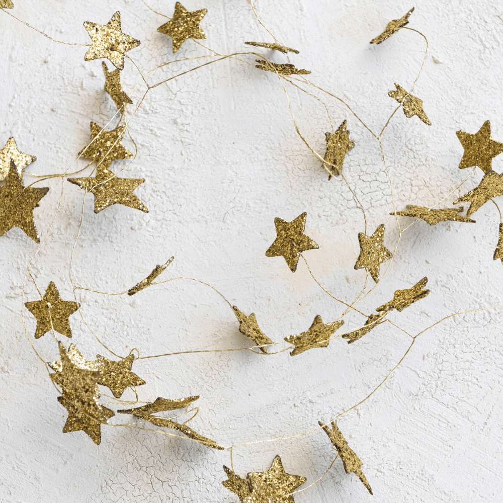 Glitter Paper Star Garland - Gold Finish, Shop Sweet Lulu