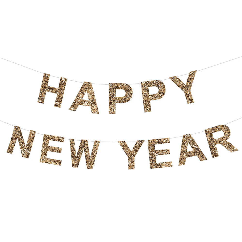 Gold Glitter Happy New Year Garland, Shop Sweet Lulu