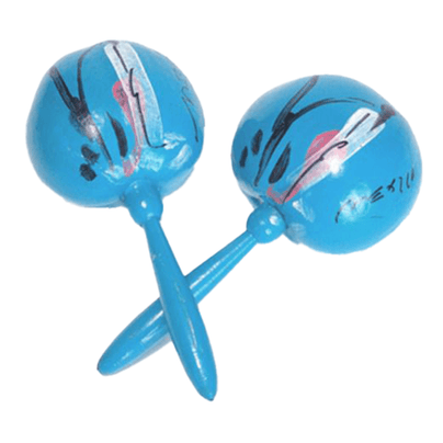 Hand Painted Maracas - Light Blue