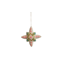 Handmade Wool Felt Star Ornament w/ Beads & Embroidery - Shop Sweet Lulu