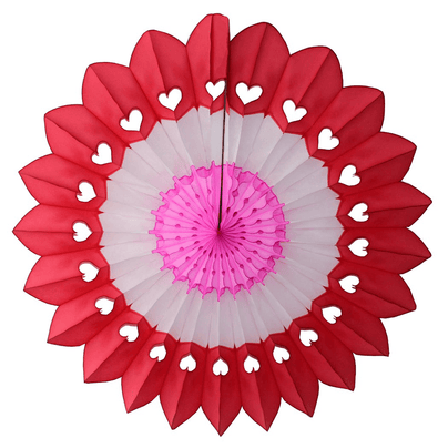 Heart Fan Burst, 27" - Red, White, & Pink