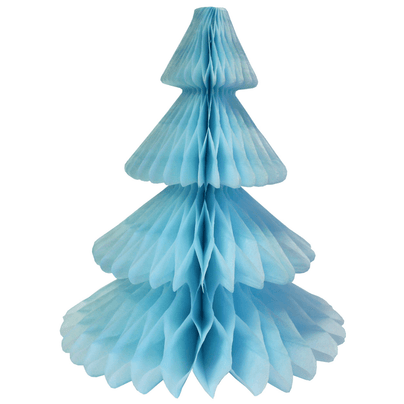 Honeycomb Tissue Paper Tree, Light Blue - 2 Size Options