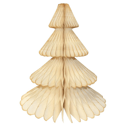 Honeycomb Tissue Paper Tree, Vintage Ivory - 2 Size Options