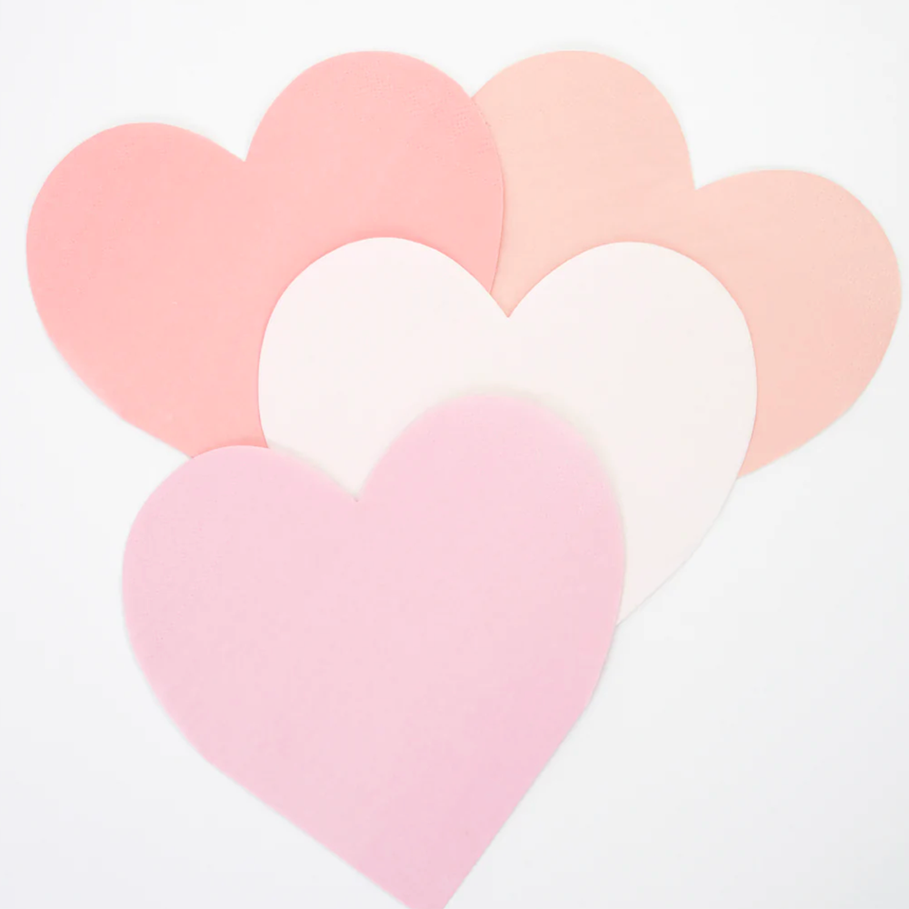 Meri Meri Large Heart Napkins - Pink Hues
