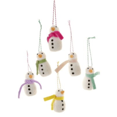Merry & Bright Snowman Ornament - 6 Color Options