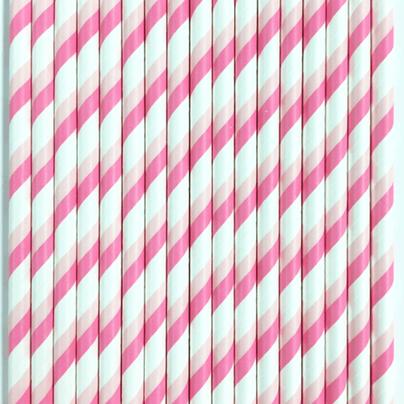 Multi-Colored Striped Paper Straws - 7 Color Options