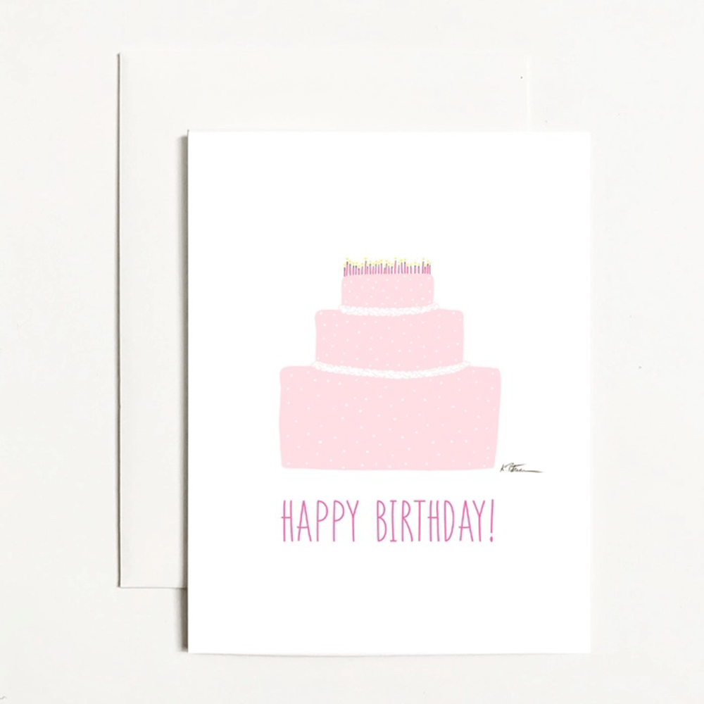 Pink Birthday Cake Card, Jollity & Co