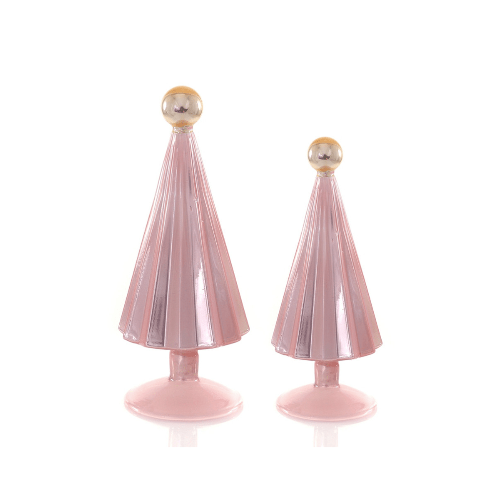 Glass Pleated Tree Set - Small Light Pink & Gold, Shop Sweet Lulu