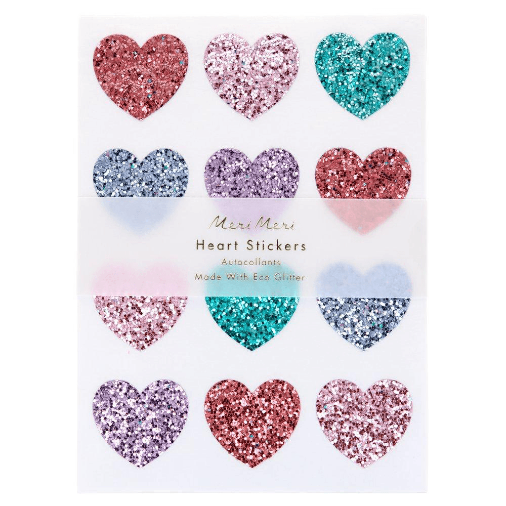 Rainbow Glitter Heart Stickers, Shop Sweet Lulu
