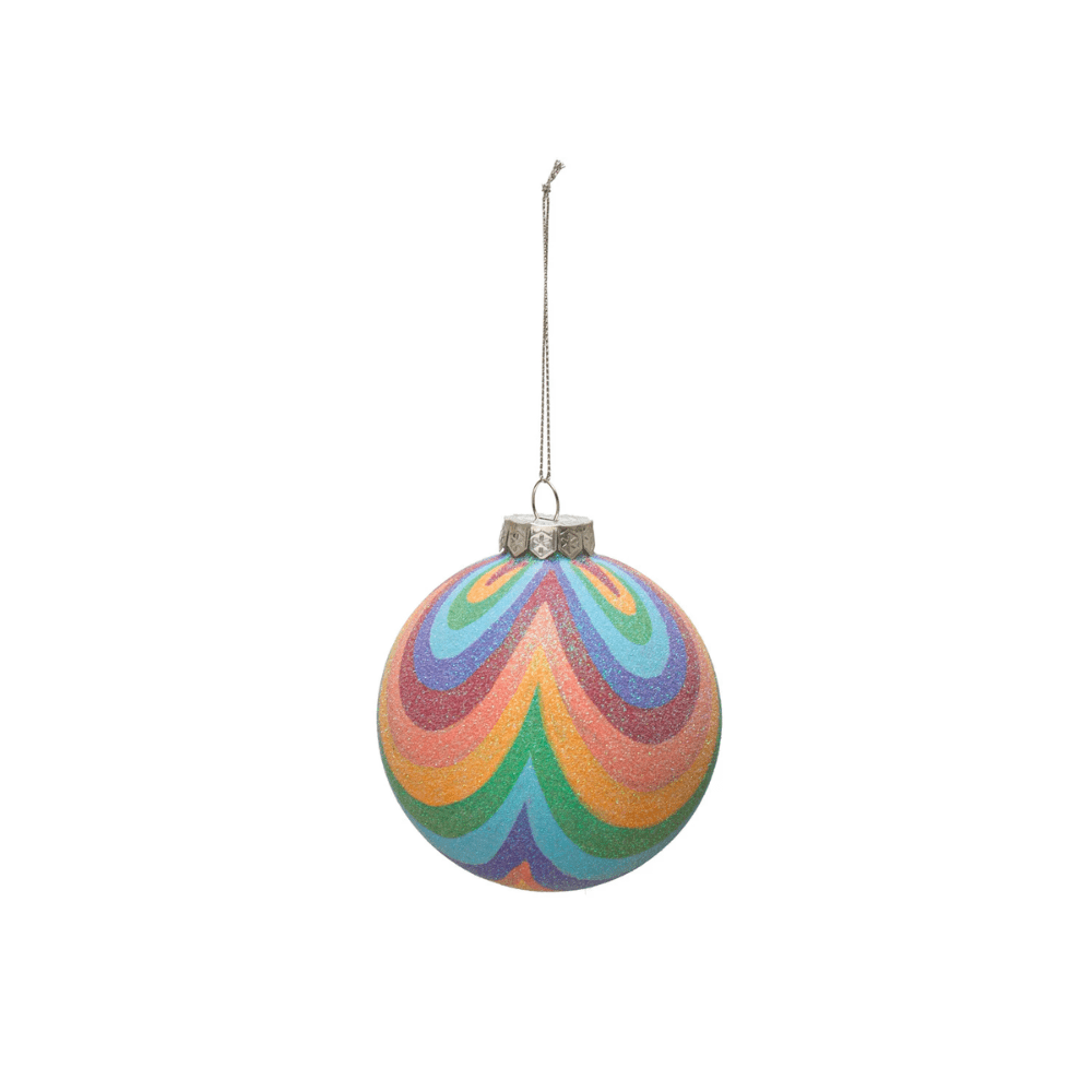 Rainbow Glitter Glass Ball Ornament - Shop Sweet Lulu