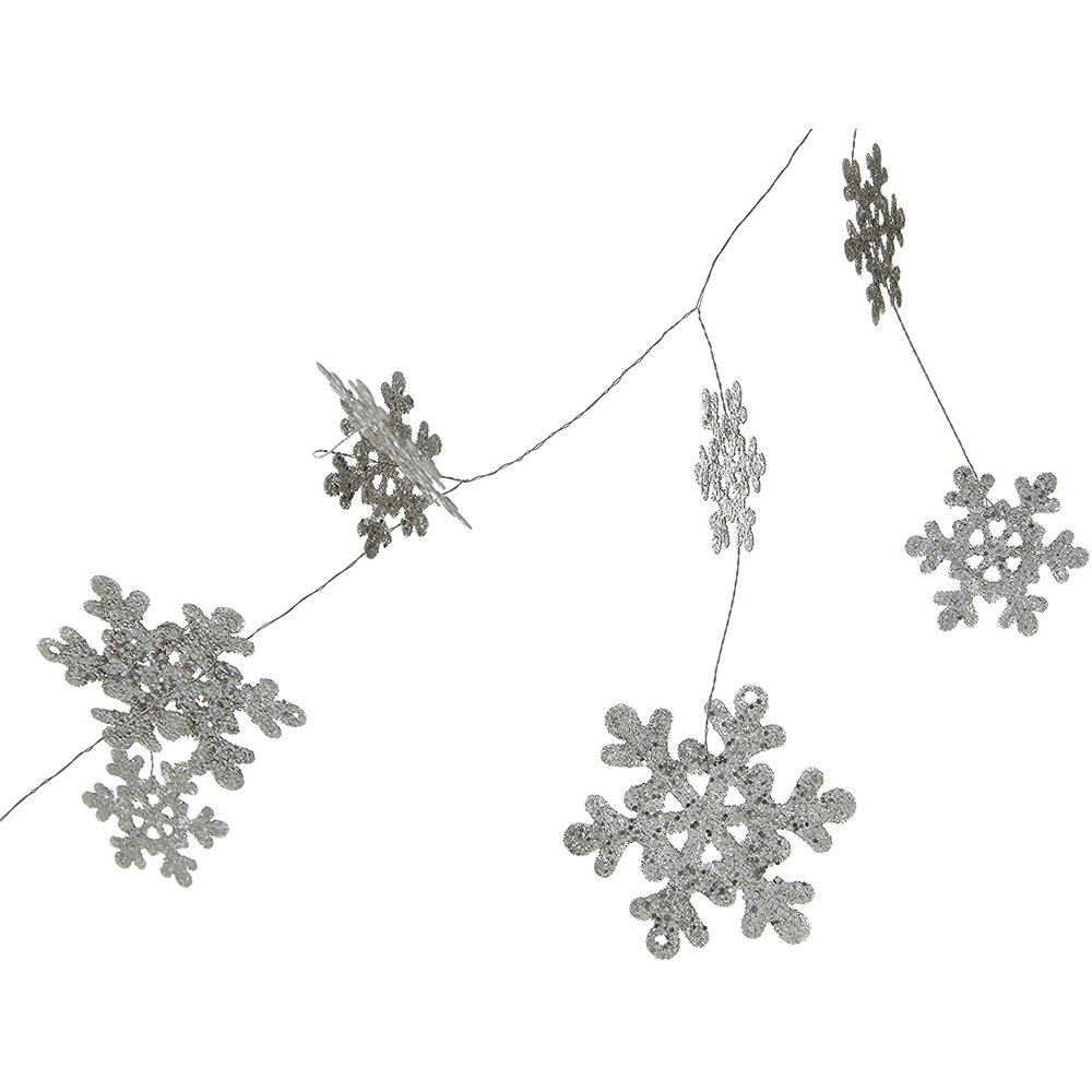 Silver Glitter Snowflake Garland, Jollity & Co.