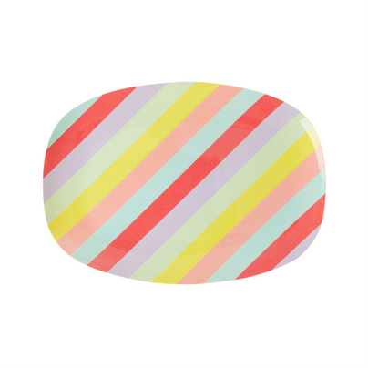 Small Rectangular Plate - Summer Stripes