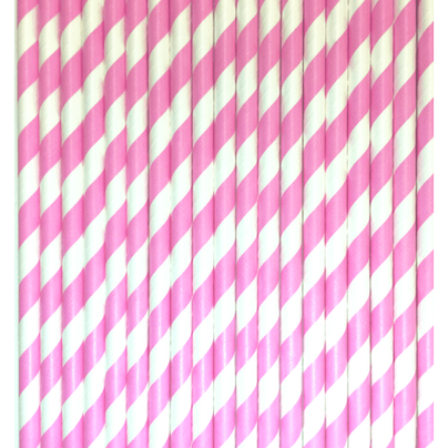 Striped Paper Straws - 15 Color Options