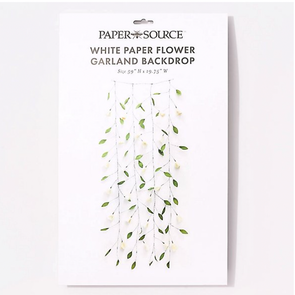 White Paper Flower Garland Backdrop, Shop Sweet Lulu