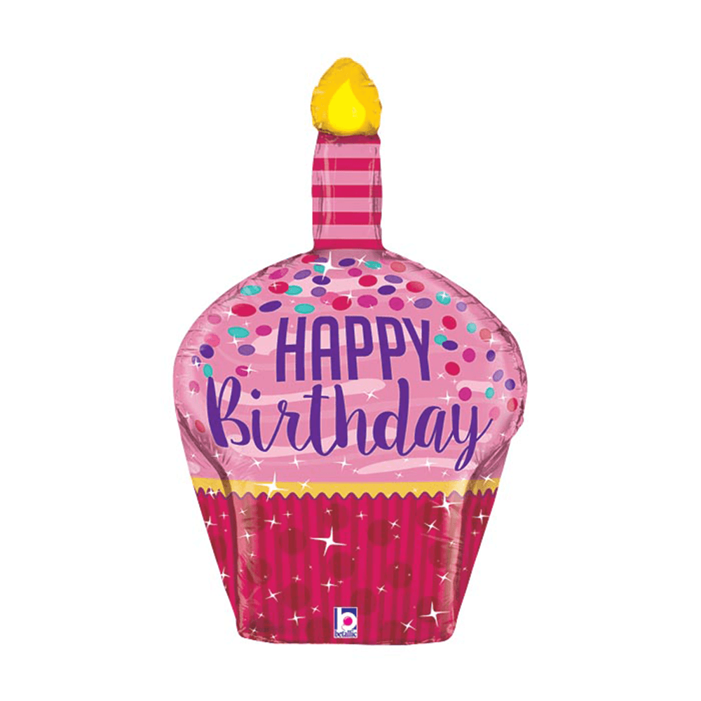 "Happy Birthday" Cupcake Foil Balloon
