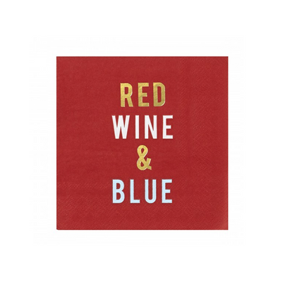 "Red Wine & Blue" Cocktail Napkins