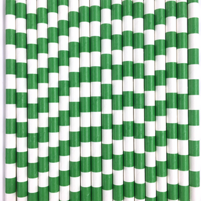 Rugby Striped Paper Straws - 7 Color Options