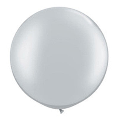 30" Round Balloon, Silver
