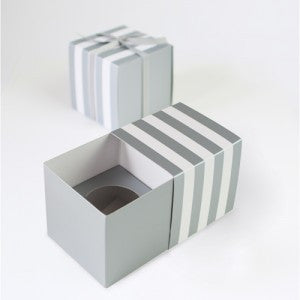 Grey Stripe - Cupcake Box