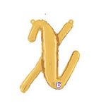 24" Gold Script Letter Balloon