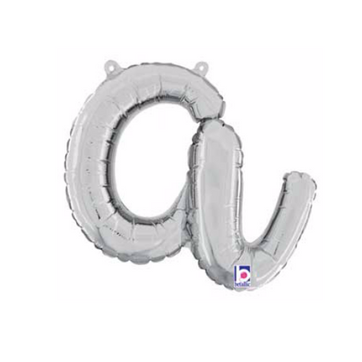14" Silver Script Letter Balloon