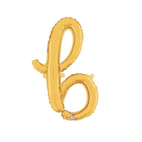 14" Gold Script Letter Balloon