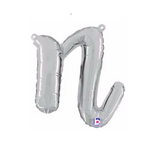 24" Silver Script Letter Balloon
