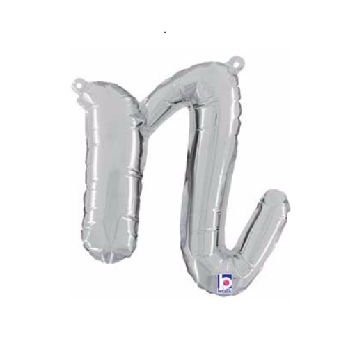 24" Silver Script Letter Balloon