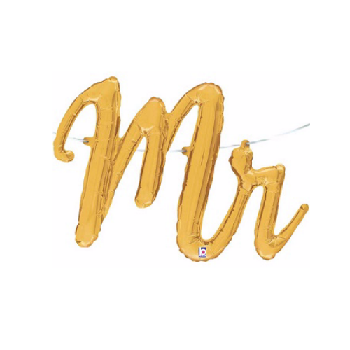 Gold "Mr" Script Balloon