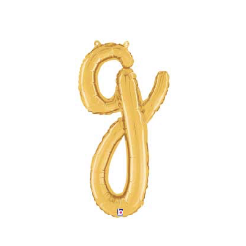 14" Gold Script Letter Balloon