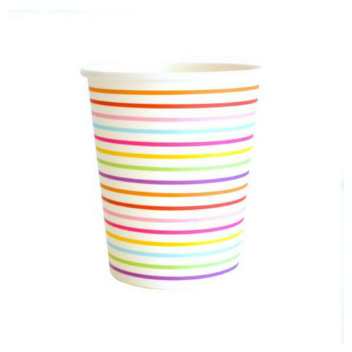 Rainbow Stripe Cups