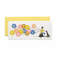 "Happy Birthday" Scooter Girl Card