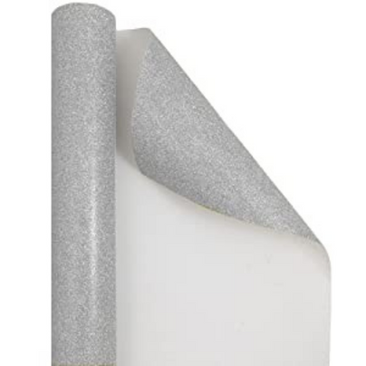 Silver Glittered Wrapping Paper