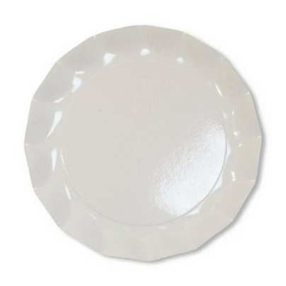 White Ruffled Paper Plates - 3 Size Options