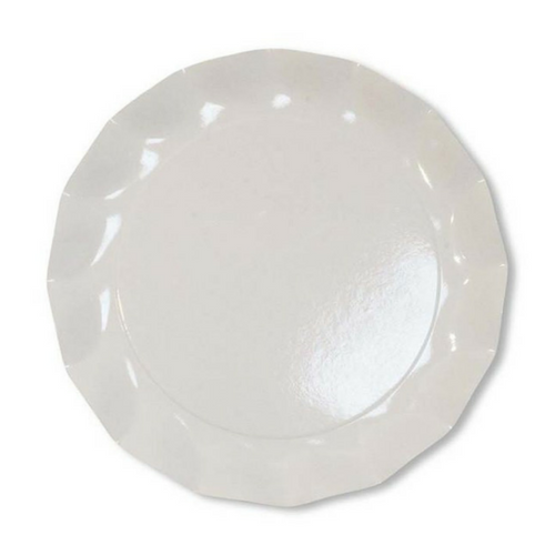 White ruffled plates