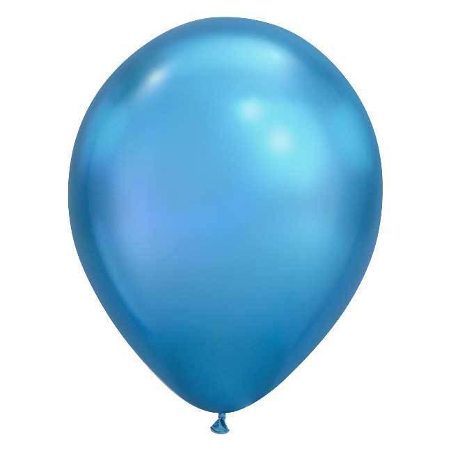 11" Latex Balloon, Chrome Blue