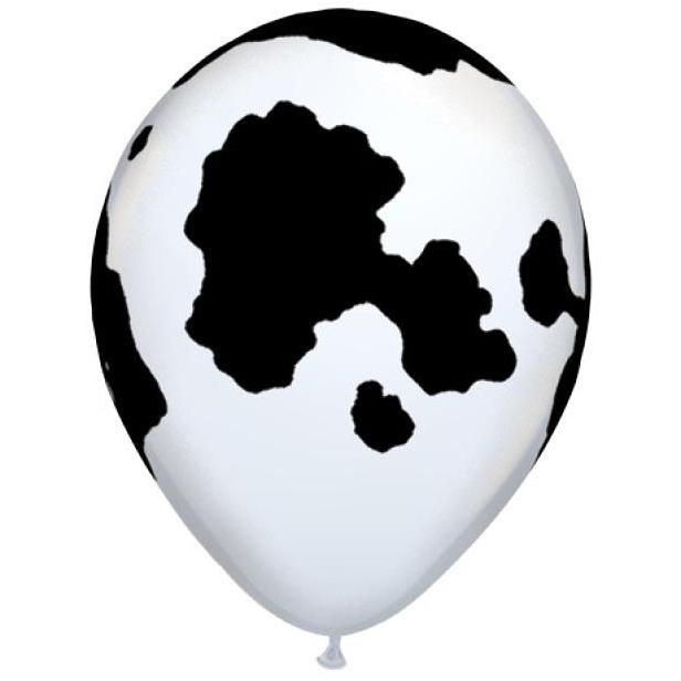 11" Latex Balloon, Holstein Cow Print