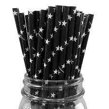Star Patterned Paper Straws - 7 Color Options