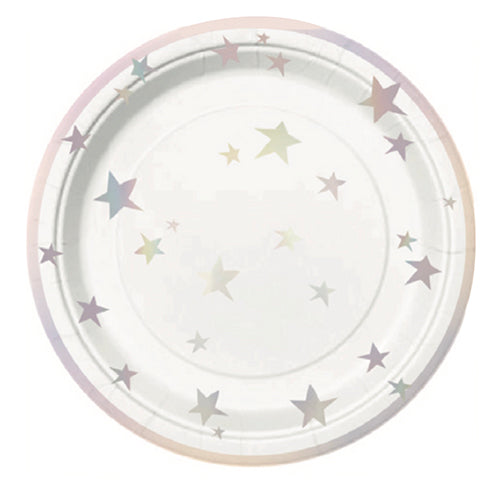 Holographic Stars Dessert Plates
