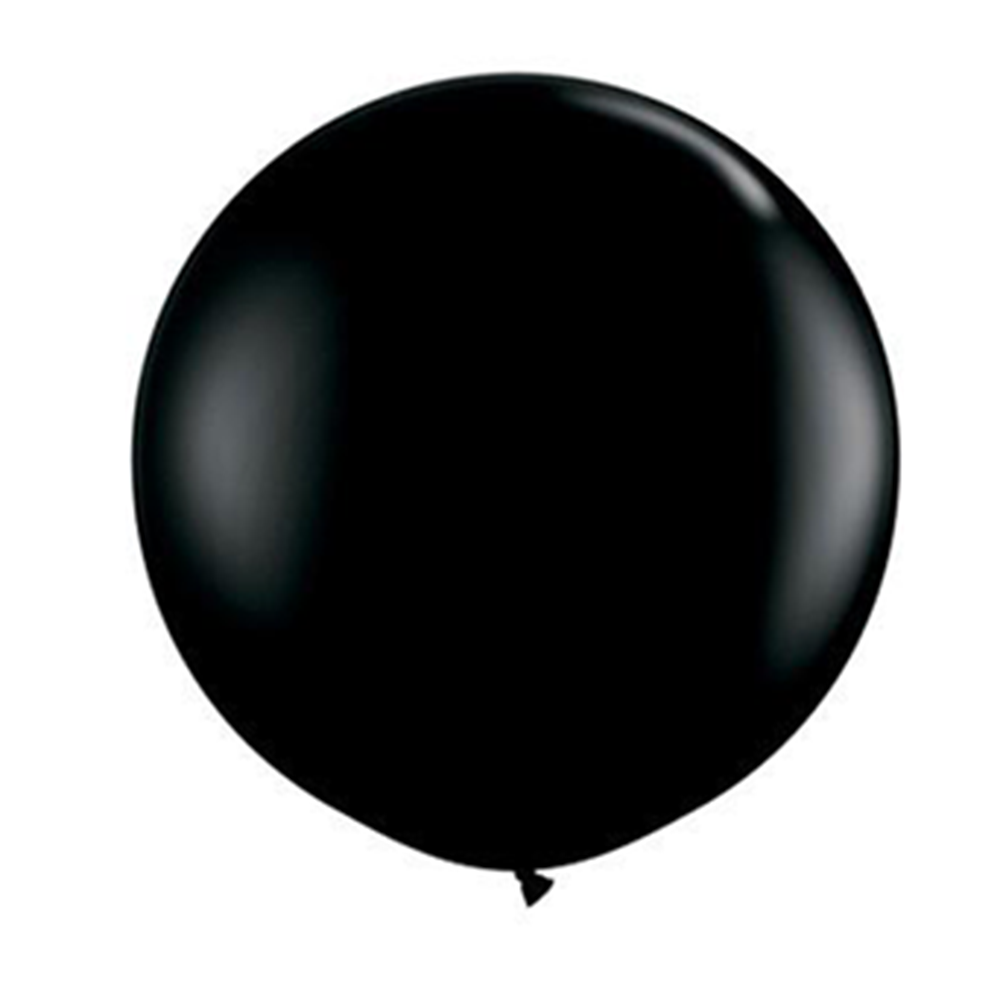 3 Foot Round Balloon, Black, Jollity Co.