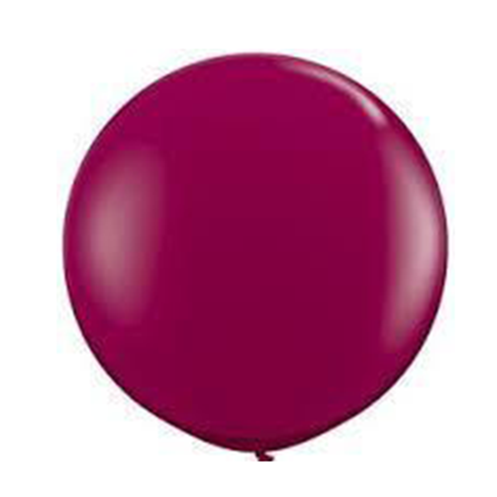 3 Foot Round Balloon, Burgundy Red, Jollity Co.