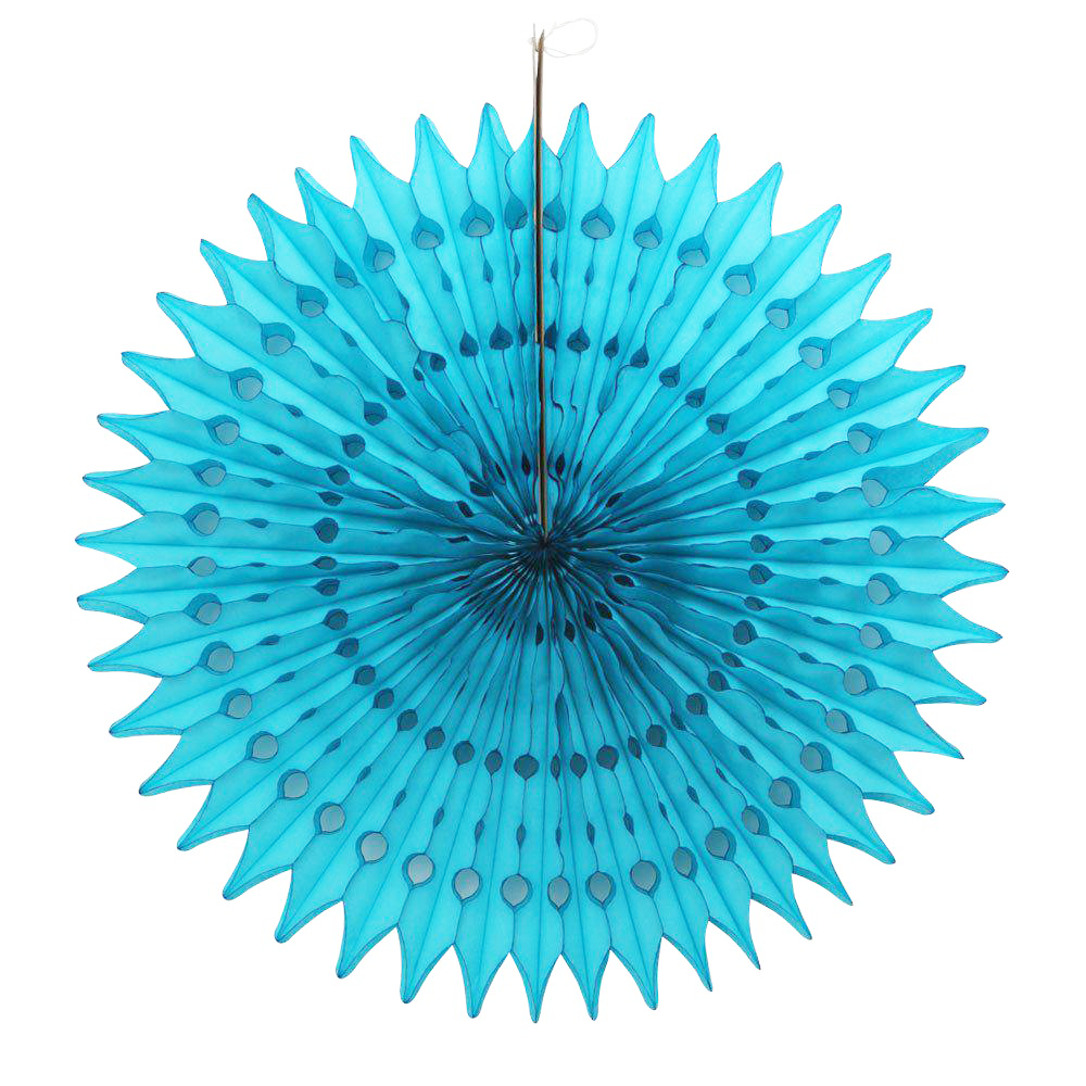 Turquoise Paper Fans, 5 Sizes