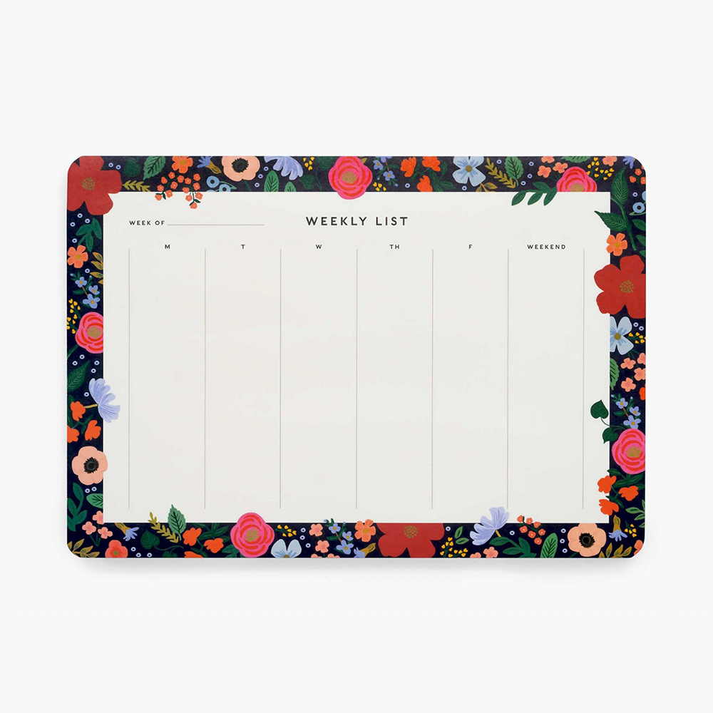 Floral Patterned Weekly Desk Pad