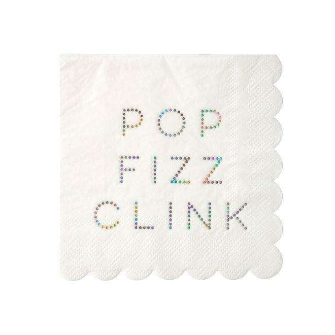 "Pop Fizz Clink" Holographic Cocktail Napkins