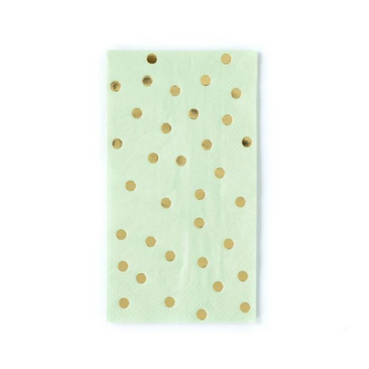 Gold Foil Polka Dot Guest Napkins - 4 Color Options