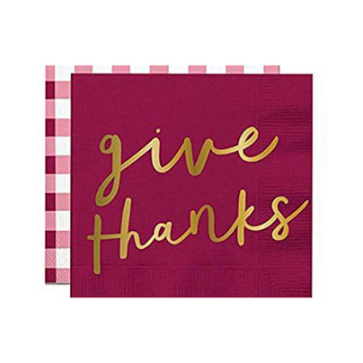 "Give Thanks" Cocktail Napkins