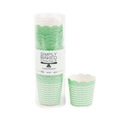 Mint Waves Baking Cups