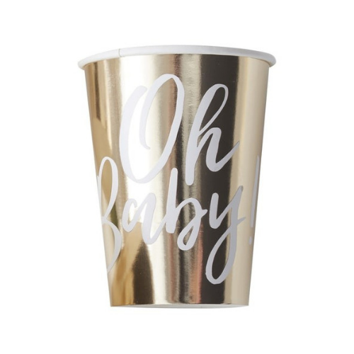 Oh Baby Gold Foiled Cups