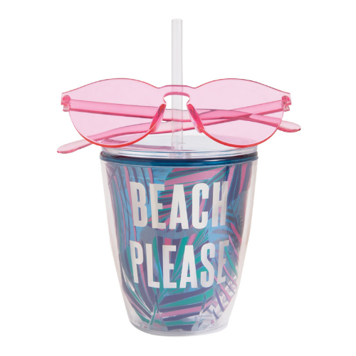 "Beach Please" Sipper + Sunglasses Set