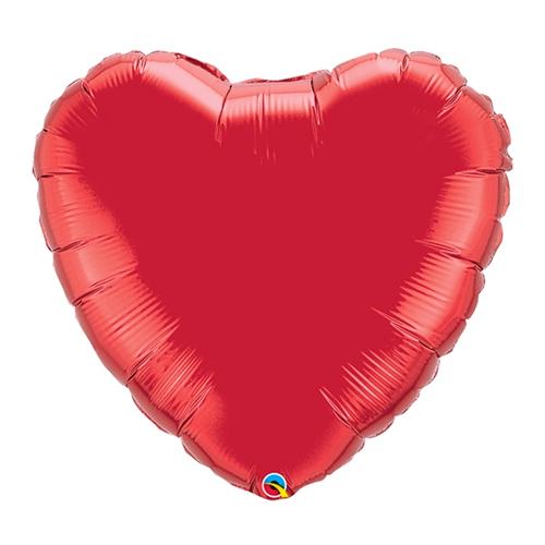 18" Ruby Red Foil Heart Balloon